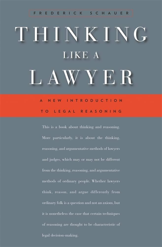 51dXVwowgRL._AC_UF10001000_QL80_.jpg Thinking Like a Lawyer By Frederick Schauer - Image 1